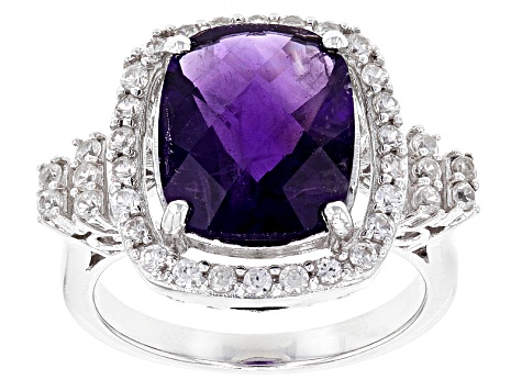 Pre-Owned Purple Amethyst Sterling Silver Ring 4.69ctw
