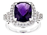 Pre-Owned Purple Amethyst Sterling Silver Ring 4.69ctw
