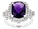 Pre-Owned Purple Amethyst Sterling Silver Ring 4.69ctw