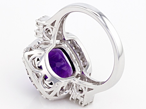 Pre-Owned Purple Amethyst Sterling Silver Ring 4.69ctw