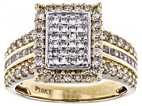 Pre-Owned Candlelight Diamonds™ 10k Yellow Gold Cluster Ring 1.25ctw