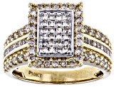 Pre-Owned Candlelight Diamonds™ 10k Yellow Gold Cluster Ring 1.25ctw