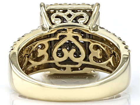 Pre-Owned Candlelight Diamonds™ 10k Yellow Gold Cluster Ring 1.25ctw