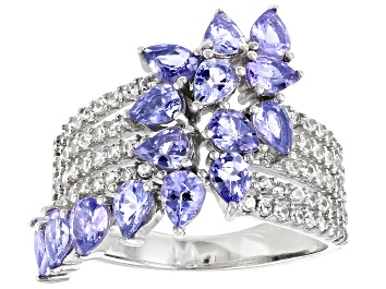Picture of Pre-Owned Blue Tanzanite Rhodium Over Sterling Silver Ring 2.61ctw