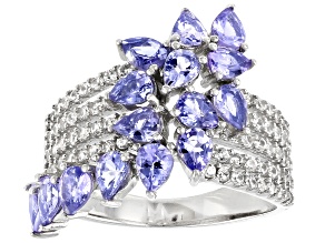 Pre-Owned Blue Tanzanite Rhodium Over Sterling Silver Ring 2.61ctw