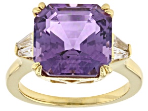 Pre-Owned Amethyst 18k Yellow Gold Over Sterling Silver Ring 6.66ctw
