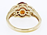 Pre-Owned Orange Amber 18k Yellow Gold Over Sterling Silver Ring 0.43ctw