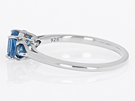 Pre-Owned Swiss Blue Topaz Rhodium Over Silver Ring 1.02ctw