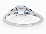 Pre-Owned Swiss Blue Topaz Rhodium Over Silver Ring 1.02ctw