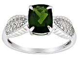 Pre-Owned Green Chrome Diopside Rhodium Over Sterling Silver Ring 2.08ctw