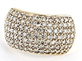 Pre-Owned Candlelight Diamonds™ 10k Yellow Gold Wide Band Cluster Ring 2.00ctw