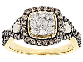 Pre-Owned Champagne & White Diamond 10K Yellow Gold Ring 1.00ctw