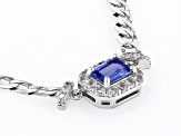 Pre-Owned Blue Tanzanite Rhodium Over Silver Necklace 1.73ctw