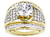 Pre-Owned White Cubic Zirconia 18K Yellow Gold Over Sterling Silver Ring 7.90ctw