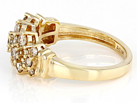 Pre-Owned Candlelight Diamonds™ 10k Yellow Gold Cluster Ring 1.00ctw