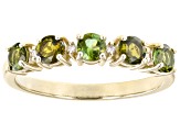 Pre-Owned Green Tourmaline 10k Yellow Gold Band Ring 0.74ctw