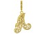 Pre-Owned 18k Yellow Gold Over Silver Initial "A" Charm