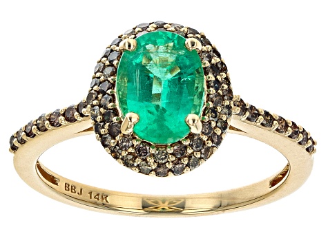 Pre-Owned Green Emerald 14k Yellow Gold Ring 1.26ctw