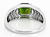 Pre-Owned Green Chrome Diopside Platinum Men's ring 2.35ctw