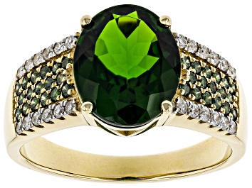 Picture of Pre-Owned Green Chrome Diopside 14k Yellow Gold Ring 3.75ctw