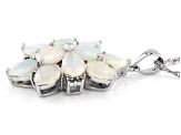 Pre-Owned Ethiopian Opal Rhodium Over Silver Pendant With Chain 3.66ctw