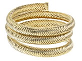 Pre-Owned Moda Al Massimo™ 18K Yellow Gold Over Bronze Wrapped Coil Bangle Bracelet