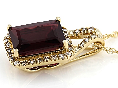 Pre-Owned Purple Garnet 14k Yellow Gold Pendant With Chain 3.30ctw