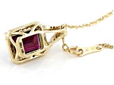 Pre-Owned Purple Garnet 14k Yellow Gold Pendant With Chain 3.30ctw