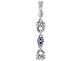 Pre-Owned Blue Tanzanite Silver Watermark Enhancer Pendant .64ct