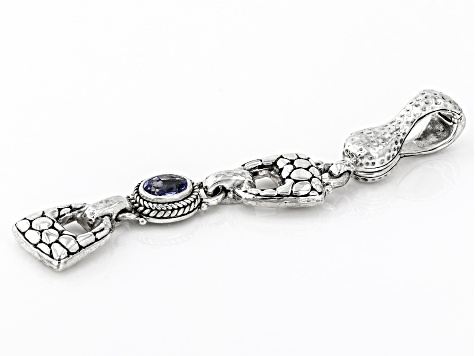 Pre-Owned Blue Tanzanite Silver Watermark Enhancer Pendant .64ct