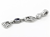 Pre-Owned Blue Tanzanite Silver Watermark Enhancer Pendant .64ct