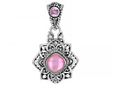 Pre-Owned Pink Mother-of-Pearl Quartz Doublet, Topaz Silver Pendant .58ct