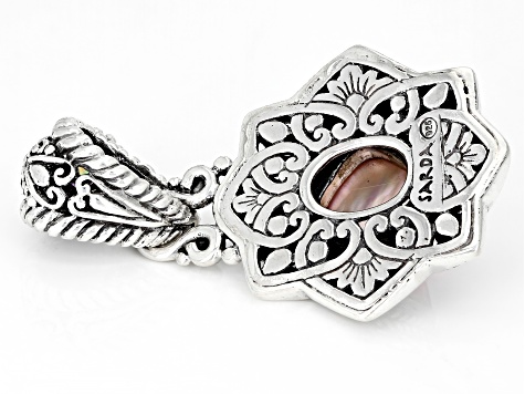 Pre-Owned Pink Mother-of-Pearl Quartz Doublet, Topaz Silver Pendant .58ct