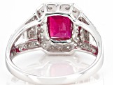 Pre-Owned Red Mahaleo(R) Ruby Rhodium Over 14k White Gold Ring 2.91ctw