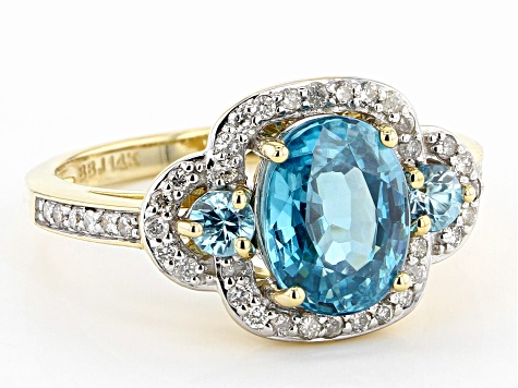 Pre-Owned Blue Zircon 14k Yellow Gold Ring 3.48ctw