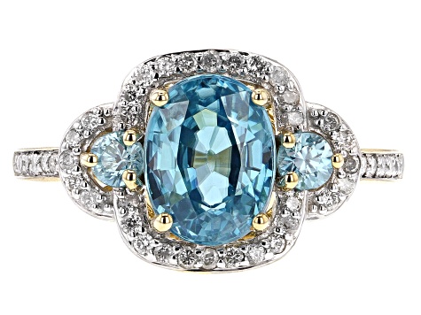 Pre-Owned Blue Zircon 14k Yellow Gold Ring 3.48ctw