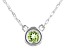 Pre-Owned Green Peridot Rhodium Over 10k White Gold Necklace .11ct