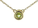 Pre-Owned Green Peridot 10k Yellow Gold Childrens Necklace .11ct