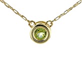 Pre-Owned Green Peridot 10k Yellow Gold Childrens Necklace .11ct