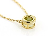 Pre-Owned Green Peridot 10k Yellow Gold Childrens Necklace .11ct