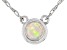 Pre-Owned Multi Color Ethiopian Opal Rhodium Over 10k White Gold Childrens Necklace .07ct