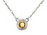 Pre-Owned Golden Citrine Rhodium Over 10k White Gold Child's Necklace .10ct