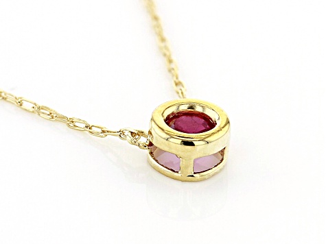 Pre-Owned Red Mahaleo® Ruby 10k Yellow Gold Childrens Necklace .11ct