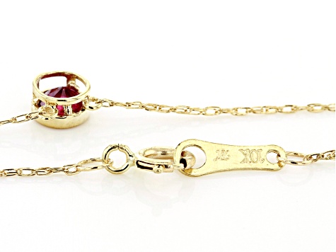 Pre-Owned Red Mahaleo® Ruby 10k Yellow Gold Childrens Necklace .11ct