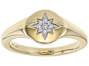 Pre-Owned White Diamond Accent 10k Yellow Gold Star Ring