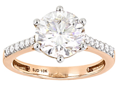 Pre-Owned Moissanite 10k rose gold engagement ring 2.82ctw DEW