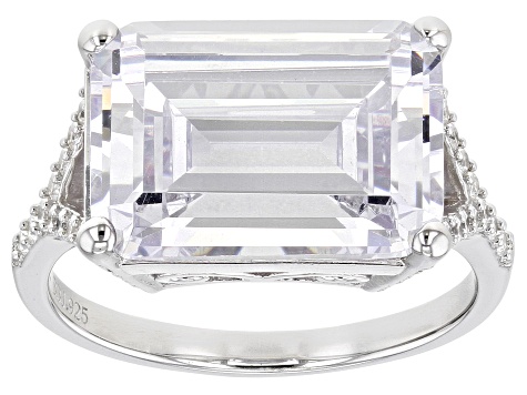 Pre-Owned White Cubic Zirconia Rhodium Over Silver Ring (8.72ctw DEW)