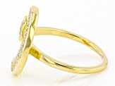 Pre-Owned White Cubic Zirconia 18k Yellow Gold Over Sterling Silver Celestial Ring 0.42ctw