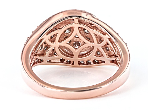 Pre-Owned Champagne Diamond 18k Rose Gold Over Sterling Silver Cluster Ring 1.00ctw