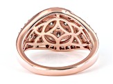 Pre-Owned Champagne Diamond 18k Rose Gold Over Sterling Silver Cluster Ring 1.00ctw